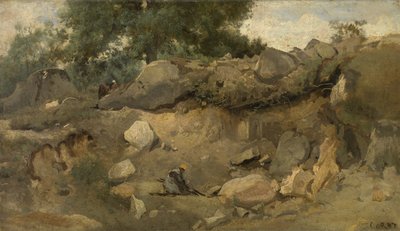 Kamenný důl Chaise-Marie ve Fontainebleau od Jean Baptiste Camille Corot